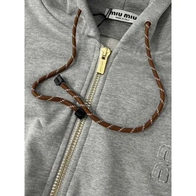 Худи Miu Miu Striped Logotype Miu Miu "Gray" фото № 8