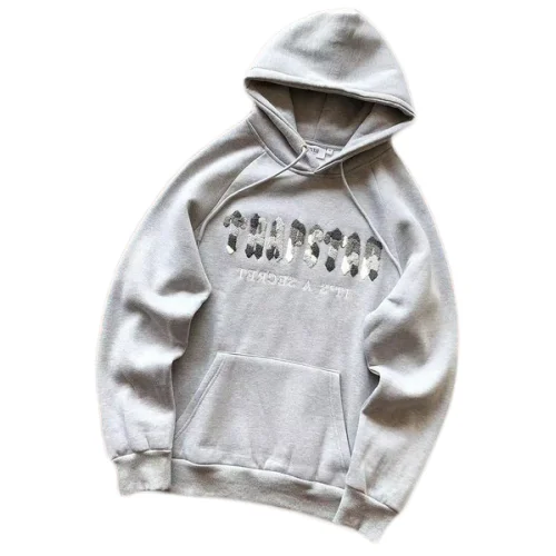 Худи Trapstar Embroidered Front Logo On Multicolor Background With Small Mirror Inscription "Gray"