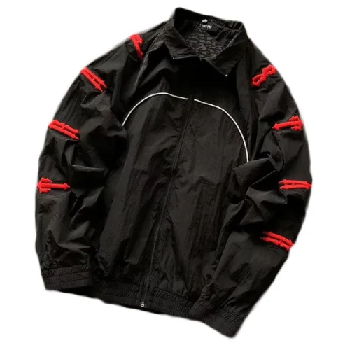 Олимпийка Trapstar Decorated By Stripe And Repeating Embroidered Logo "Black"
