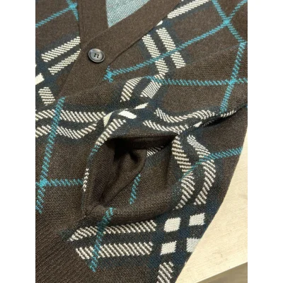 Кардиган Burberry White And Green Lines Print "Brown" фото № 7