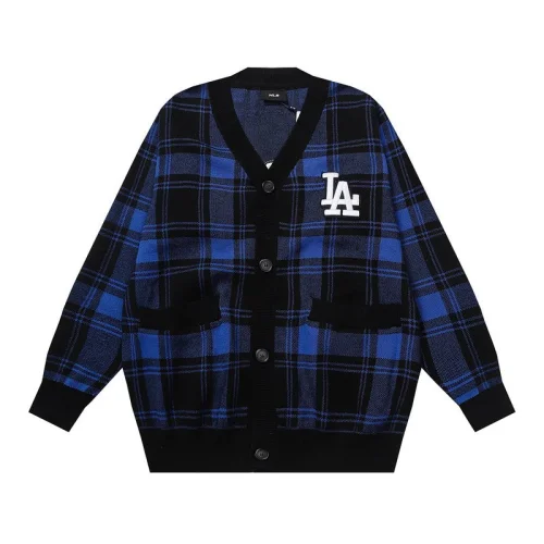 Кардиган MLB Plaid With Back Inscription "Blue"