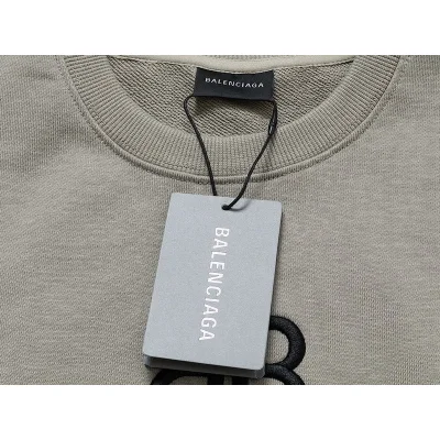 Свитшот Balenciaga With Black Text Logo "Beige/Gray" фото № 2