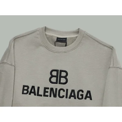 Свитшот Balenciaga With Black Text Logo "Beige/Gray" фото № 3