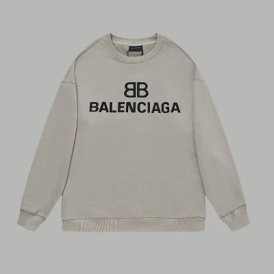 Свитшот Balenciaga With Black Text Logo "Beige/Gray" фото № 5