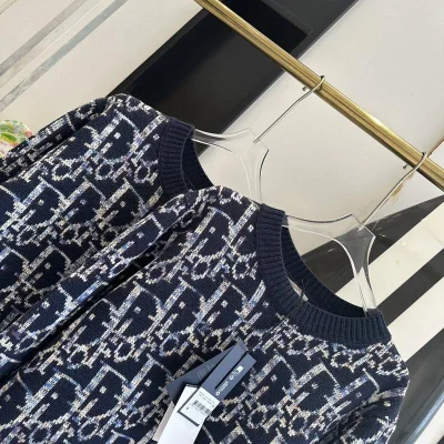 Свитшот Christian Dior Many White Logos "Blue" фото № 3