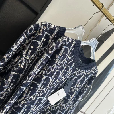 Свитшот Christian Dior Many White Logos "Blue" фото № 5