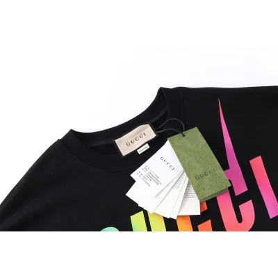 Свитшот Gucci Gradient Lightning Letter Logo Round Neck "Black" фото № 2