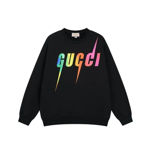 Свитшот Gucci Gradient Lightning Letter Logo Round Neck "Black"