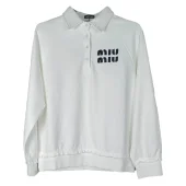 Свитшот Miu Miu Frontside Left Round Logotype Miu Miu "White"
