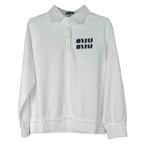 Свитшот Miu Miu Frontside Left Round Logotype Miu Miu "White"