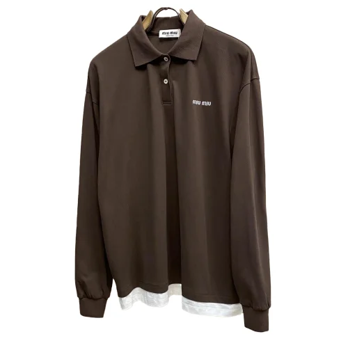 Свитшот Miu Miu White Frontside Logo MIU MIU "Brown"