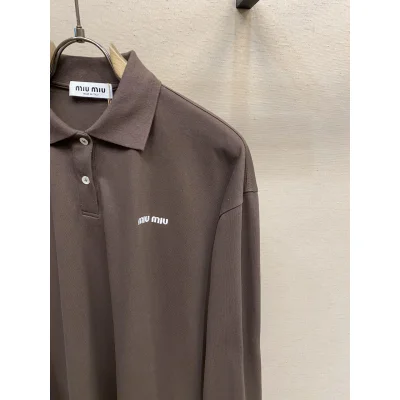 Свитшот Miu Miu White Frontside Logo MIU MIU "Brown" фото № 3