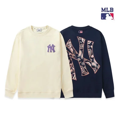 Свитшот MLB Big Crooked Logo Behind "Cream" фото № 8