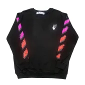 Свитшот OFF-White Arrows Purple And Orange Stripes On Sleeves "Black"