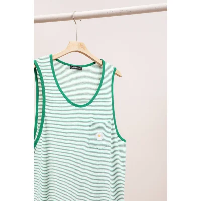 Майка Peaceminusone Chamomile "White/Green" фото № 2