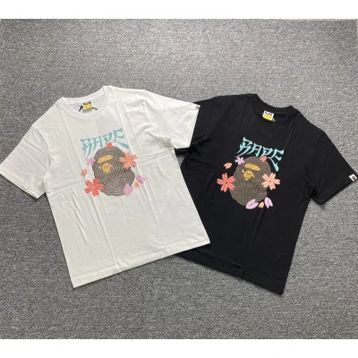 Футболка A Bathing Ape Monkey In Flowers "White" фото № 2