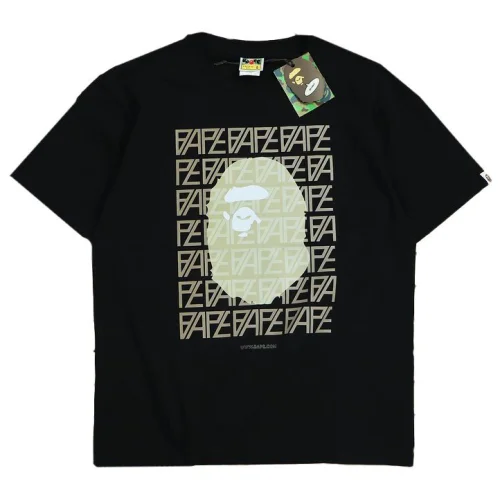 Футболка A Bathing Ape Text Print "Black"