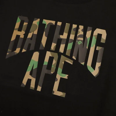 Футболка A Bathing Ape Camouflage Text "Black" фото № 2