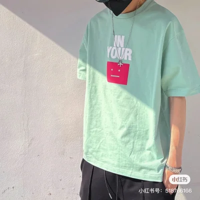 Футболка Acne Studios Square Emoji "Turquoise" фото № 5