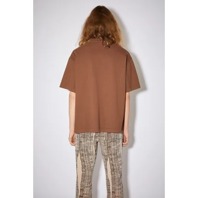 Футболка Acne Studios Base Color With Logo "Brown" фото № 2