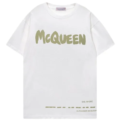 Футболка Alexander McQueen Plain With Brand Name Under Line "White"