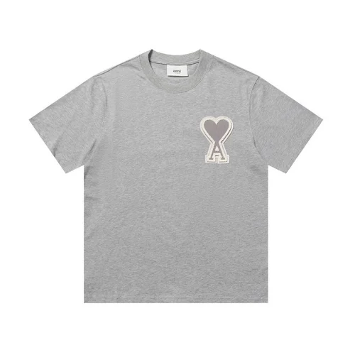 Футболка Amiri Logo With White Border "Gray"
