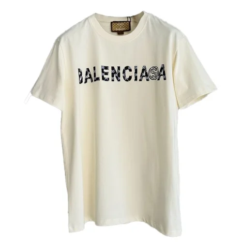 Футболка Balenciaga X Gucci With Plain Logo Print "Cream"