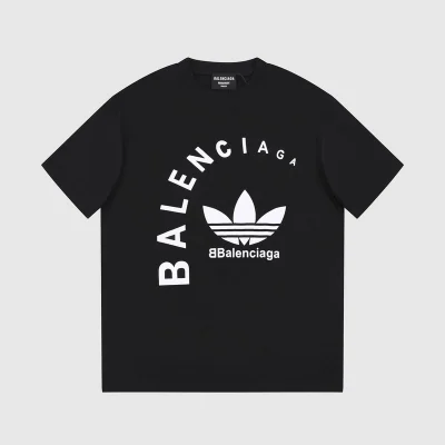 Футболка Balenciaga X Adidas With Text Logo And Emblem "Black" фото № 6