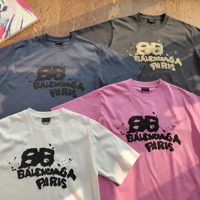 Футболка Balenciaga Voluminous Logo "Blue" фото № 4