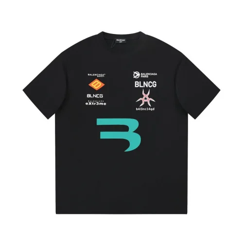 Футболка Balenciaga With Different Logos - Print "Black"