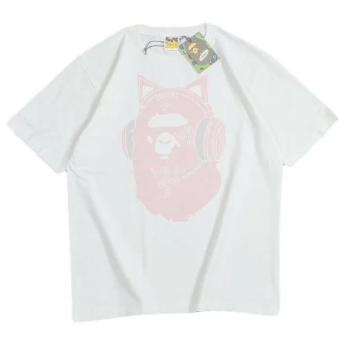 Футболка Bape Ape With Cat Ears Print "White"