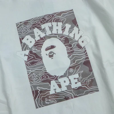 Футболка Bape Lines Inside Rectangle Front "White" фото № 3
