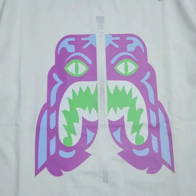 Футболка Bape Zipper Splits Face "White" фото № 4