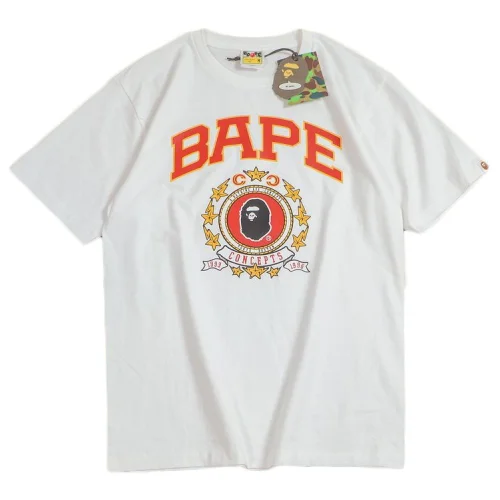 Футболка Bape Logo Inside Circle Of Stars "White"