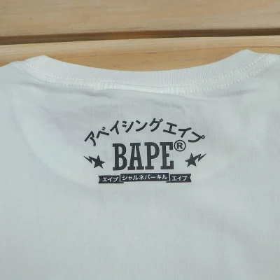 Футболка Bape Camouflage Logo With Hieroglyphs "White" фото № 4