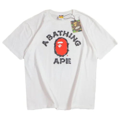 Футболка Bape Front Red Logo "White"