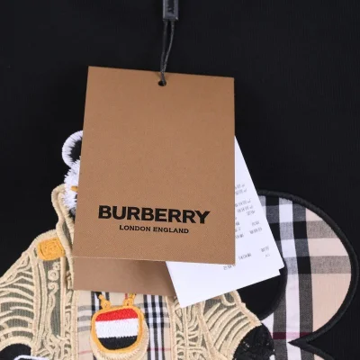 Футболка Burberry Plaid Bear In Glasses "Black" фото № 3