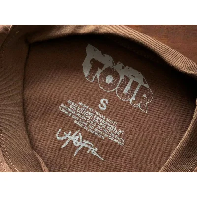 Футболка Cactus Jack Merch Sleeve Decorated By Circle With Inscription "Brown" фото № 3