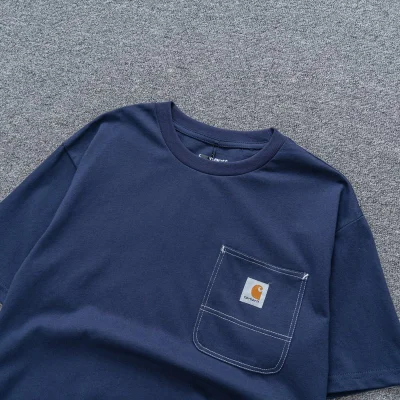 Футболка Carhartt With Logo On The Pocket "Blue" фото № 3