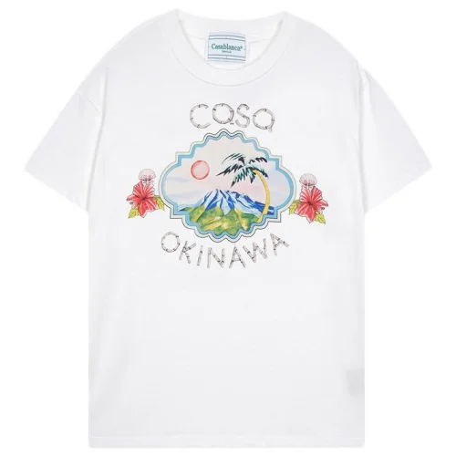 Футболка Casablanca Mountains And Palm Tree Print "White"