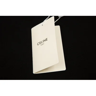 Футболка Celine With White Logo Brand "Black" фото № 3
