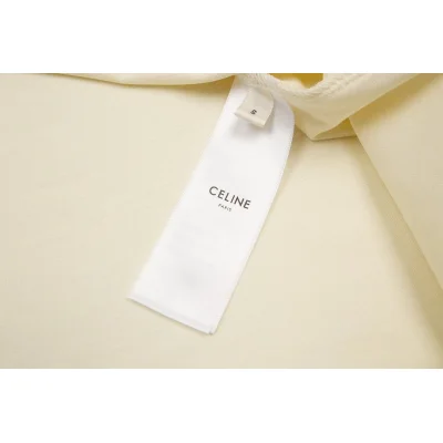 Футболка Celine With Text Logo In The Center "Cream" фото № 2 Футболка Celine With Text Logo In The Center "Cream" фото № 2