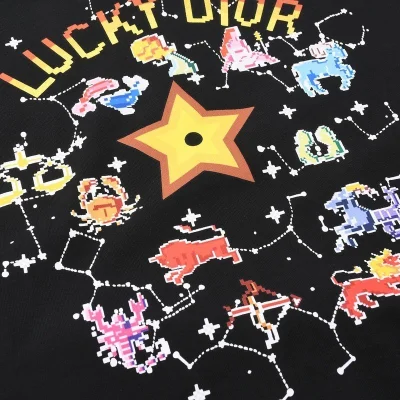 Футболка Christian Dior With Cartoon Print Of Constellations "Black" фото № 3