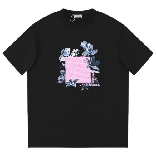 Футболка Christian Dior With Beautiful Floral Print "Black"