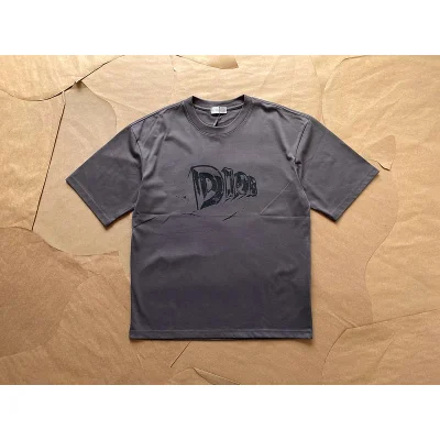 Футболка Christian Dior With Black Logo "Brown" фото № 2