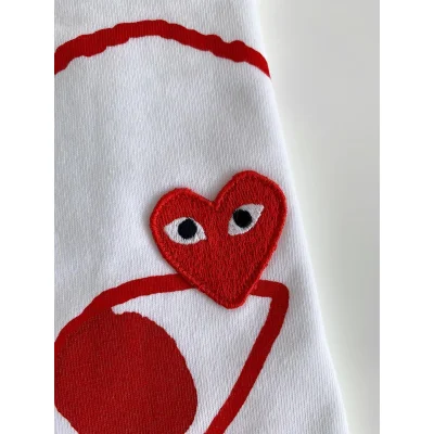 Футболка Comme des Garçons Play Red Heart Outline "White" фото № 7