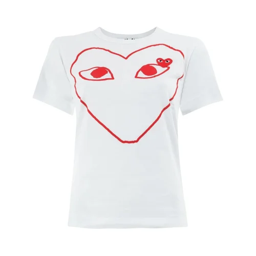 Футболка Comme des Garçons Play Red Heart Outline "White"
