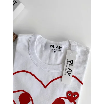 Футболка Comme des Garçons Play Red Heart Outline "White" фото № 6