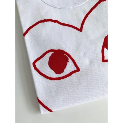 Футболка Comme des Garçons Play Red Heart Outline "White" фото № 5