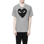 Футболка Comme des Garçons Play Black Heart Eyes "White"